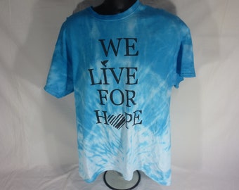 We Live For Hope - United As One - Blue Dyed t-shirt - Size Extra Large