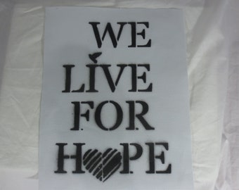 White We Live For Hope Back-patch