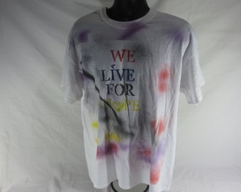 We Live For Hope -paint splatter t-shirt - Size extra large(XL)