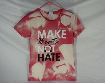 Make Beats Not Hate acid wash heart stencil size medium