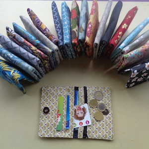 Cartera de mujer con bolsillo con cremallera, monedero, tarjetero, tejidos japoneses, regalo, Navidad, cumpleaños