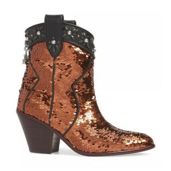 Designer Coach sequin embellished western boots  brand new size au 8