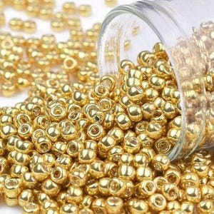 500 PERLINE DI SEME D'ORO Diametro 4 mm 6/0 - creazione di gioielli
