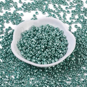 1000 perline verdi metallizzate diametro 2 mm 12/0 - creazione di gioielli