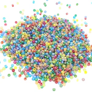 1000 Perline Multicolore Satinate Opache Diametro 2 mm 12/0 - creazione gioielli