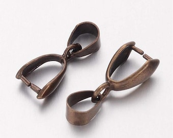 15 allegato metallo bronzo 6 x 19 mm - creazione di gioielli perline base ciondolo
