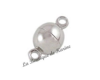 5 FERMOIRS MAGNETIQUES AIMANTE metal argente 11 x 6 mm - creation bijoux perles