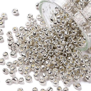 1000 PERLE ROCAILLE in argento Diametro 2 mm 12/0 - creazione di gioielli