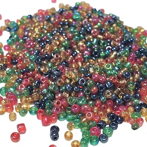 1000 PERLINE DI ROCA Oro Oro Verde Rosso Grigio - mix multicolore Diametro 2 mm 12/0 - creazione gioielli