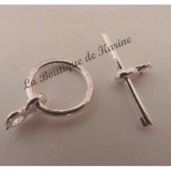 10 FERMOIRS TOOGLE TOGGLE metal argente clair - creation bijoux perles