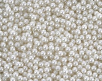 500 BEADS WITHOUT HOLE Round acrylic Pearly White 2.5 mm - Undrilled - Creation Diy