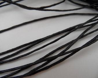 4 meters of thread cord wax black diameter 1 mm - creating jewelry beads