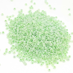 1000 perline di semi verde pastello Diametro 2 mm 12/0 - creazione di gioielli