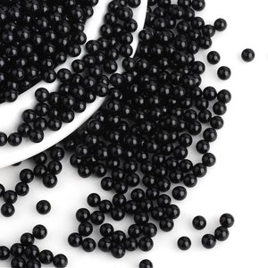 500 PERLINE SENZA FORO Rotonde acriliche Nere Perlate 2.5 mm - Non Forate - Creazione Fai Da Te