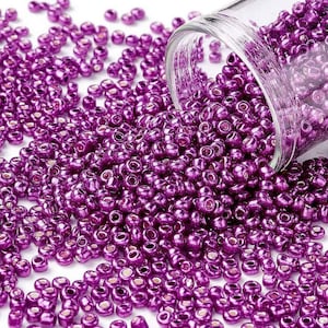 1000 PERLE DI SEMI Viola metallizzato diametro 2 mm 12/0 - creazione di gioielli