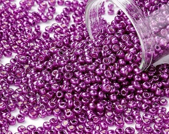 1000 SEED PEARLS Metallic purple diameter 2 mm 12/0 - jewelry creation