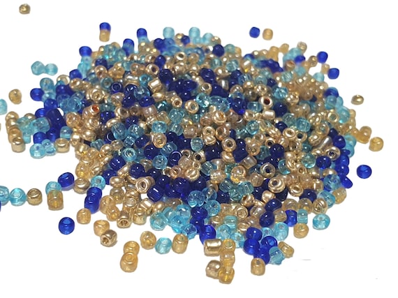 1000 Perles Rocailles Orange Doré/blanc 2mm (12/0) - Pour Création Bijoux Et DIY, Neuves