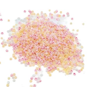 1000 PERLINE DI ROCAINE nei toni del rosa e del bianco - Diametro 2 mm 12/0 - creazione di gioielli