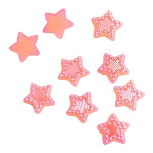 50 CUENTAS DE CABUJÓN ESTRELLA Rosa para pegar 10 mm Acrílico - Parte posterior plana - Creación Diy
