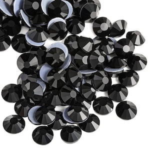 Strass Termoadesivi Lucidi in Vetro Nero - 1.8mm - 2.5mm - 3mm - 3.5mm - 5mm - 6mm