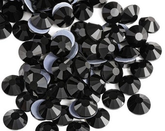 Shiny Iron-on Hotfix Rhinestones in Black Glass - 1.8mm - 2.5mm - 3mm - 3.5mm - 5mm - 6mm