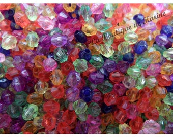 330 PERLES TOUPIES RESINE multicolore 4 mm - creation bijoux