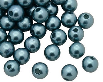 Lot of 200 Duck Blue Acrylic Pearls Diameter 5 mm - Free Delivery - Creation