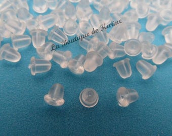 200 FERMOIRS EMBOUTS PLASTIQUE pour boucles d'oreilles - creation bijoux perles