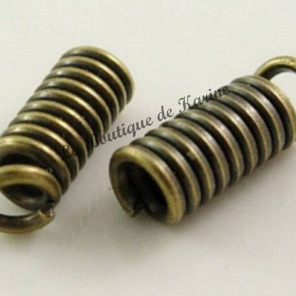 60 embouts SERRE FIL RESSORT metal bronze 8 x 2,5 mm - creation bijoux perles