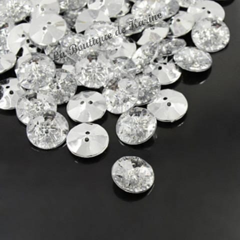 10 Pieces Rhinestone Buttons Sew On for Sewing Scrapbooking