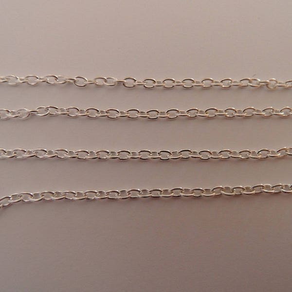 5 M de CHAINE METAL ARGENTE clair 2,5 mm x 2 mm - creation bijoux perles