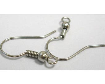 150 pcs IRON EARRING HOOKS, Nickel Free, Platinum Color, Size: about 18 mm high, 0.8  mm thick - handmade jewelry beads