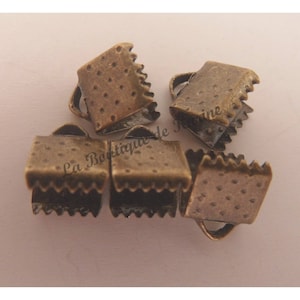 30 PLIERS TIPS ATTACHED bronze metal ribbons 8 x 6 mm - beaded jewelry creation
