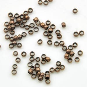 300 PERLES à ECRASER RONDES metal cuivre diametre 2 mm creation bijoux perles image 1