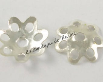 100 COUPELLES PERLE INTERCALAIRE metal argente clair 6 mm - creation bijoux perles
