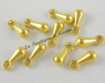 60 perline charms goccia metallo dore - gioielli di creazione