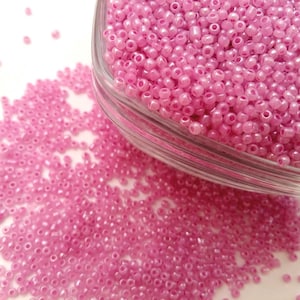 1000 perline di semi rosa malva diametro 2 mm 12/0 - Creazione di gioielli
