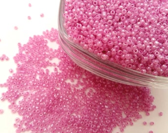 1000 pcs Round GLASS SEED BEADS, Rocailles - Pink Purple - Size 12/0 Diameter 2 mm - Handmade Jewelry Making