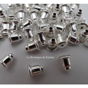 30 embouts FERMOIRS BOUCLES D'OREILLES metal argente clair creation bijoux perles image 1