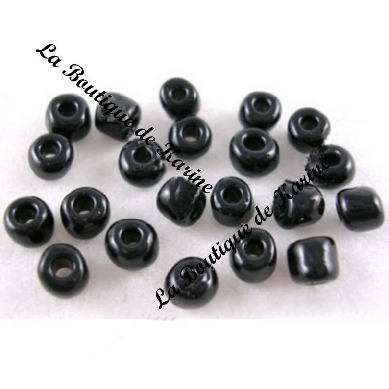 500 PERLES de ROCAILLE NOIR opaque ø 4 mm 6/0 creation bijoux image 1