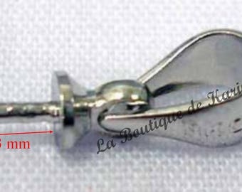 10 BAILS to paste clip pendant metal silver 11 x 3 mm - creation jewelry beads