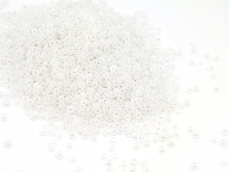 1000 PERLES de ROCAILLE BLANC nacré ø 2 mm 12/0 creation bijoux image 2