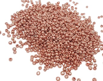 1000 metallic copper seed beads diameter 2 mm 12/0 - jewelry creation