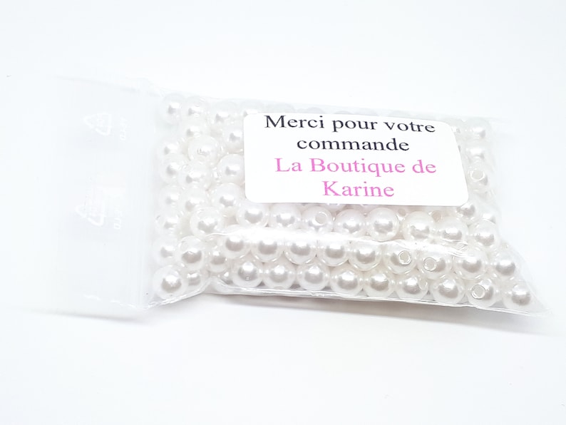 Lot De 200 PERLES NACREES Blanche ACRYLIQUE Ø 6 mm Livraison Gratuite Creation image 6