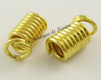 60 EMBOUTS serre fil RESSORT METAL dore 8 x 2,5 mm - creation bijoux perles