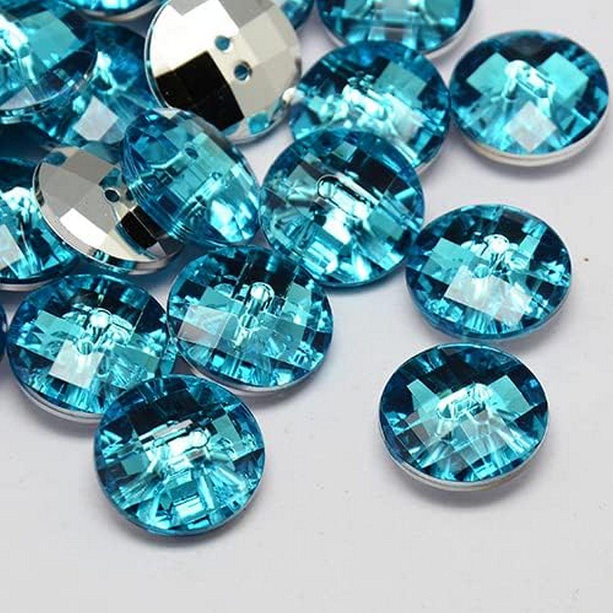 Bouton De Mercerie Ancien - Bleu Brillant - Pour Couture Et Création - Réf 3552