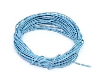 4 meters of thread diameter 1 mm - creation jewelry beads light blue WAXED cotton cord