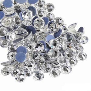 Strass lucidi termoadesivi in vetro trasparente Diametro 1,8 mm - 2 mm - 2,5 mm - 3 mm - 3,5 mm - 6 mm - grado AA