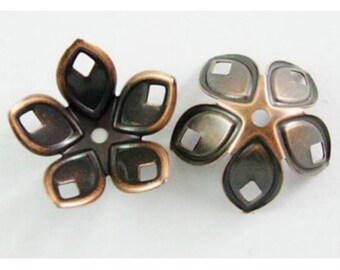 30 BEAD caps tab metal copper 18 mm - creation jewelry beads