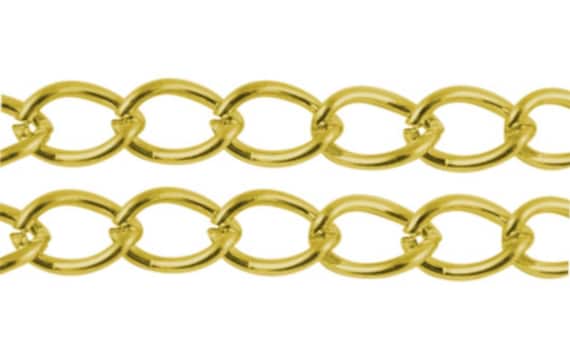 Cadena Metálica Dorada Sin Níquel 8x6mm - 3 Metros Para Creación De Joyería Y Pulseras